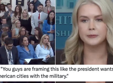Karoline Leavitt suggested reporters were accusing Donald Trump of a military coup and the internet bellowed as one – 15 ferociously on-point responses