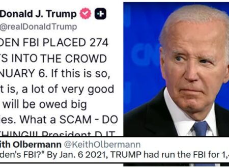 Donald Trump claimed ‘the Biden FBI’ planted agents in the January 6 crowd, and everybody made the same point – 21 resounding facepalms