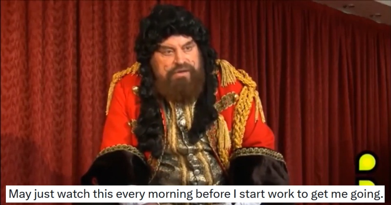 Just one minute and 57 glorious seconds of the great Brian Blessed swearing like a trooper (NSFW, obviously)