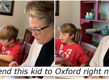 Give that kid a lollipop and an award for solving the tricky maths problem that foxed his mum