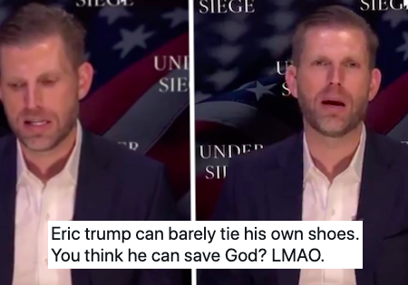 Eric Trump confidently declared that he was ‘saving God’ and had people hollering into the next Testament – 17 properly apocalyptic reactions