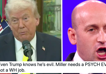 People are properly freaked out by Donald Trump’s truly disturbing remark about Stephen Miller and it’s a worrisome revelation about where his administration goes next