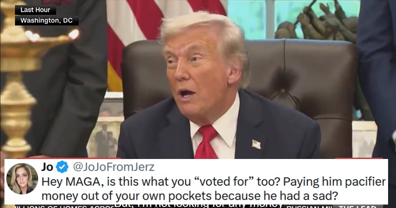 Donald Trump is demanding $230 million of taxpayers' money from the DOJ for having the audacity to investigate him - 19 votes of no confidence