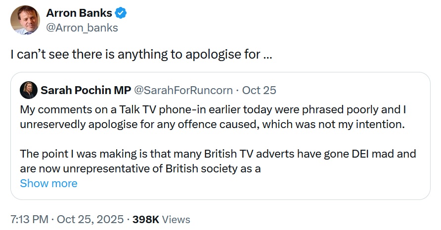 I can’t see there is anything to apologise for …
