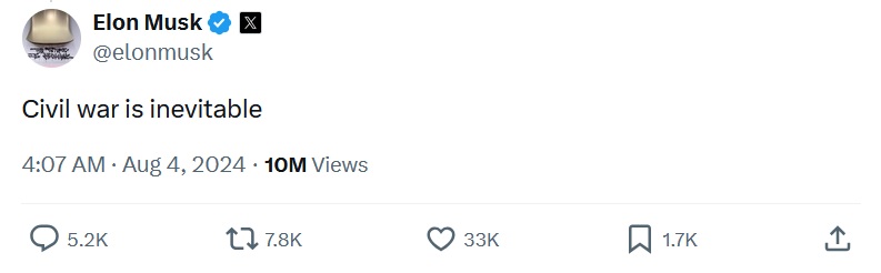 Civil war is inevitable