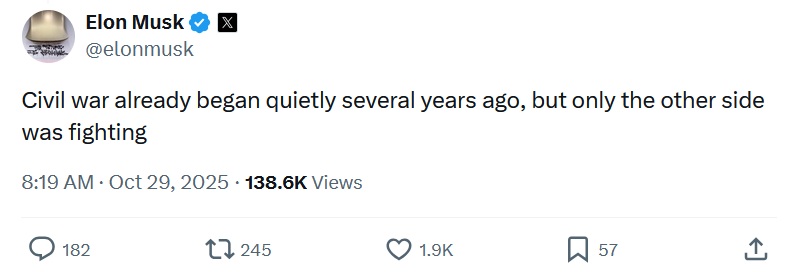 Civil war already began quietly several years ago, but only the other side was fighting