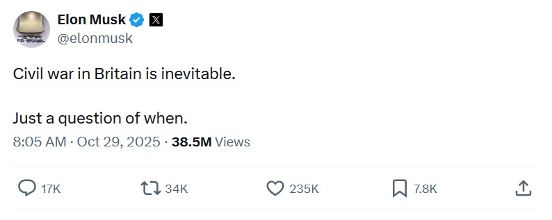 Civil war in Britain is inevitable.
Just a question of when.