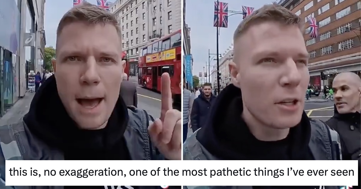 Image for An anti-woke warrior took a trip down London's 'infamous' Oxford Street to show how dangerous it is and was owned into next year