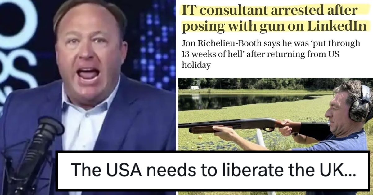Alex Jones said the US needed to ‘liberate the UK’ from the clutches of Orwellian dystopia and the entirety of Britain said the same thing