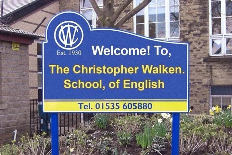 Welcome! To,
The Christopher Walken. School, of English
Tel. 01535 605880