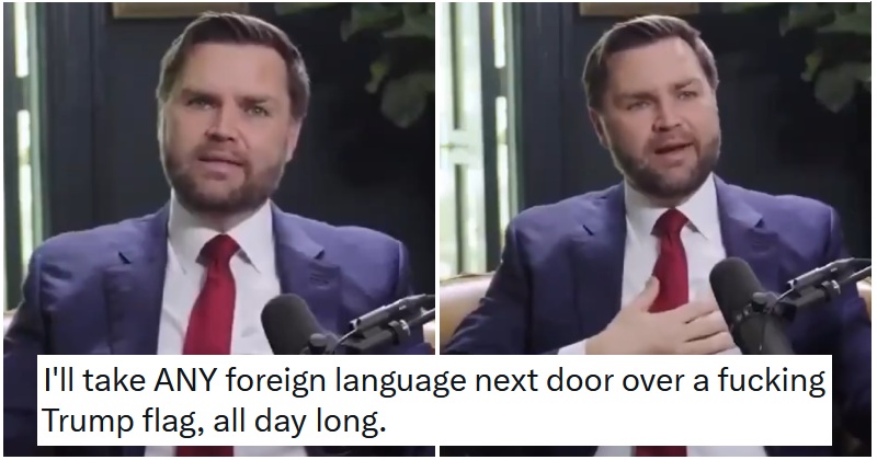 JD Vance said it's reasonable not to want neighbours who speak another language, and shares in irony spiked in value - 15 scathing responses