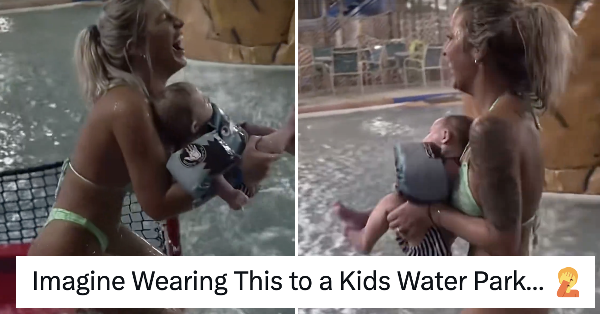 A man criticised this mum for her choice of swimwear at a water park and of all the A++ responses this one beat all-comers