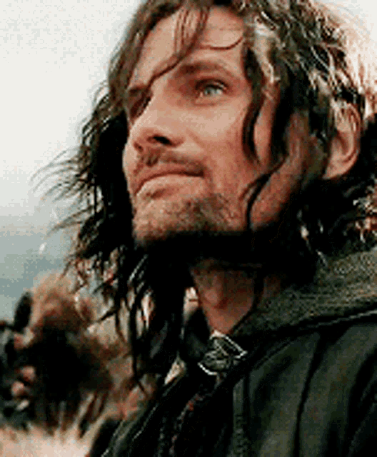 Viggo Mortensen smiling in LOTR