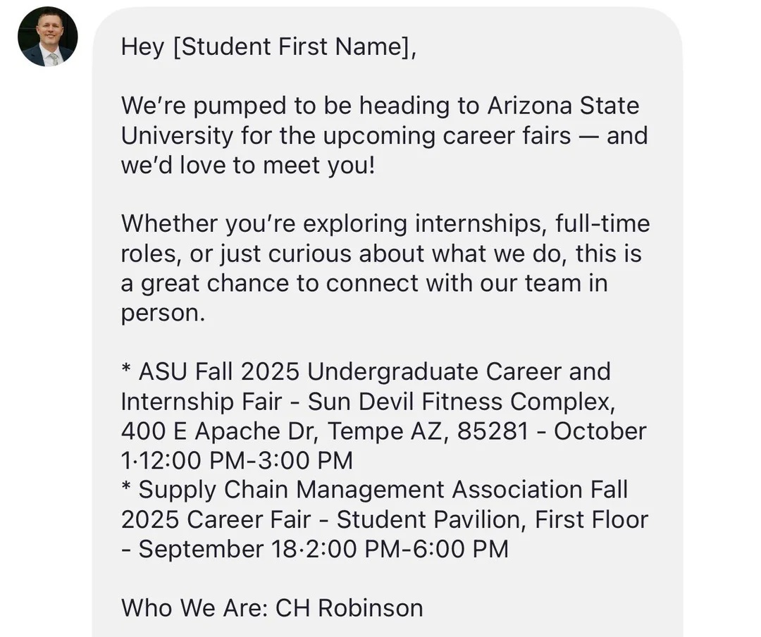 A letter to a graduate, saying Dear (student first name)