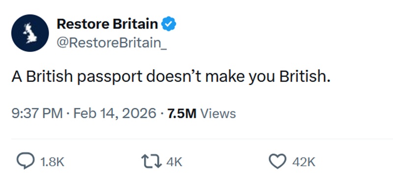 @RestoreBritain_
A British passport doesn’t make you British.