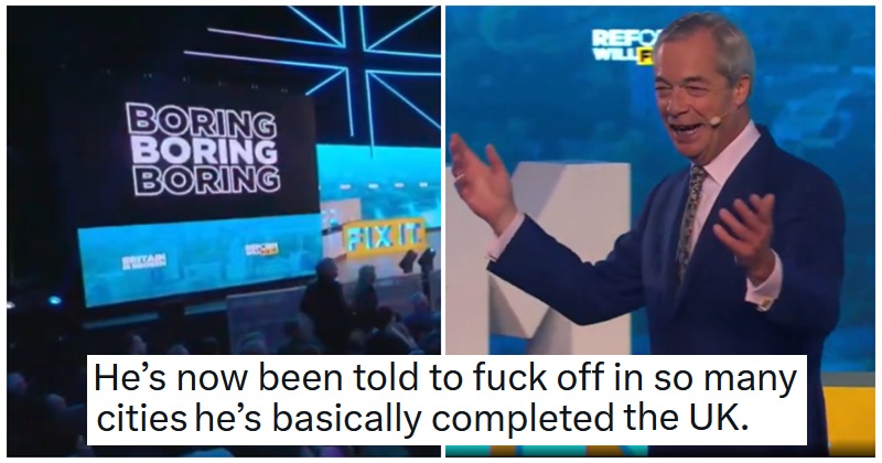 Nigel Farage was heckled at Reform’s London election campaign launch, then the internet joined in – 19 top takedowns