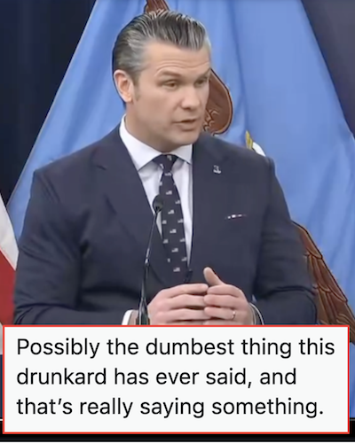 Pete Hegseth said there's only one tiny reason the Hormuz Strait is not safe right now and just won understatement of the millennium