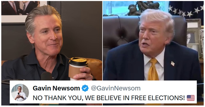 Trump referred to Gavin Newsom as the President of the USA while he was in the middle of mocking the governor's cognitive abilites - 19 exploded irony meters