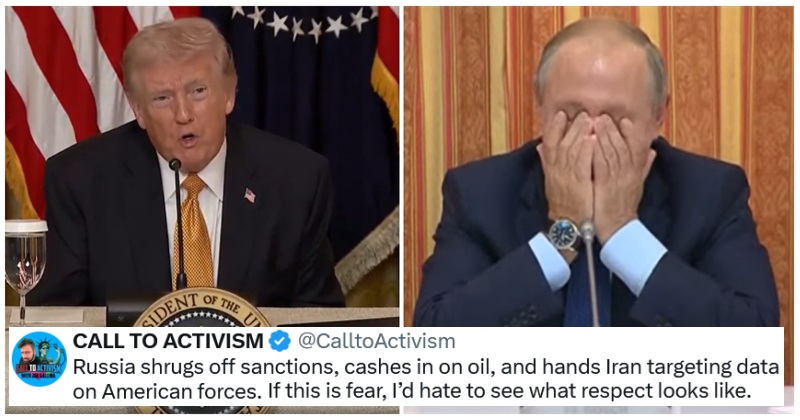 Donald Trump claimed that Putin fears the US, and the internet couldn't stop laughing long enough to swallow it - 15 continent-sized chinny reckons
