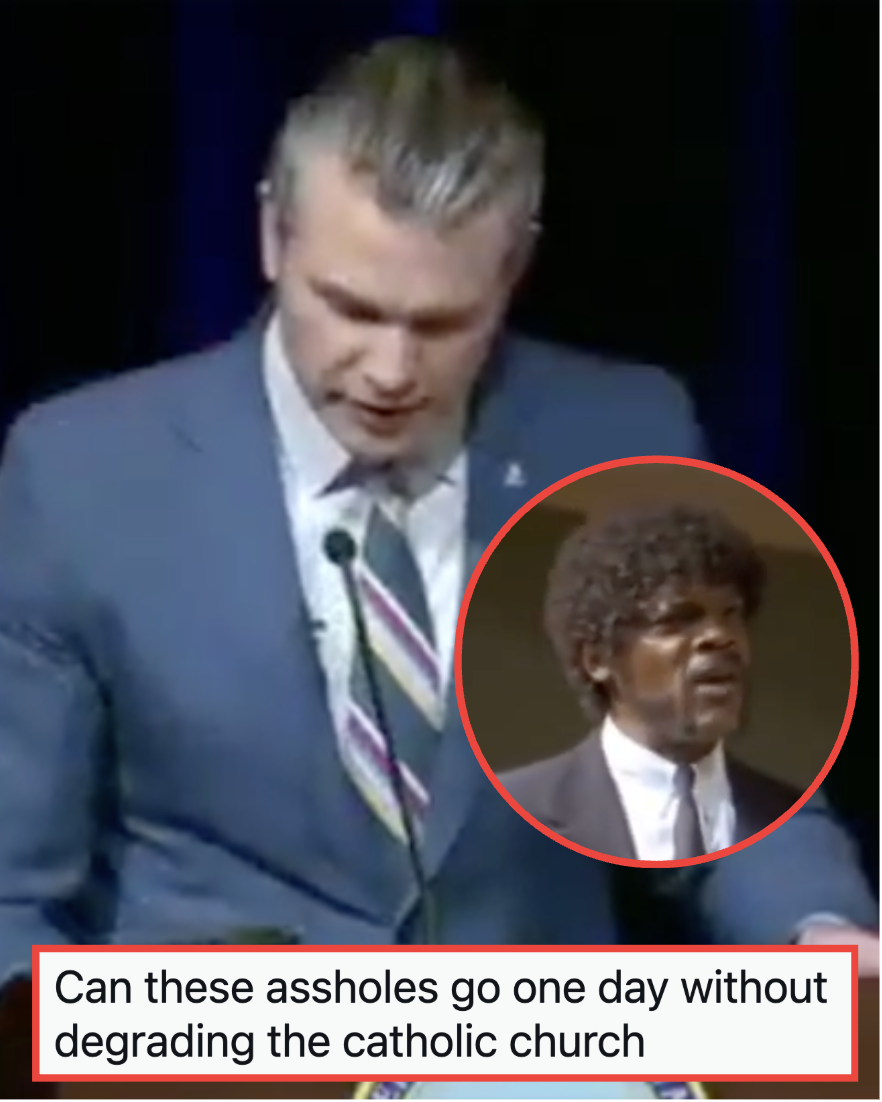 Pete Hegseth solemnly read out a fake Bible verse from Pulp Fiction and nobody in the room appears to notice