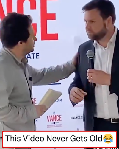 JD Vance being interrupted by an audience member with an urgent query about his book and it will never not be brilliant