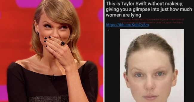 A guy appeared to think he’d unearthed a giant conspiracy with this picture of a make-up free Taylor Swift and was mocked into oblivion