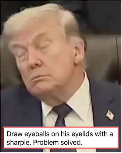 It appears that Donald Trump scheduled a press conference during his afternoon nap time again - 15 responses worth waking up for