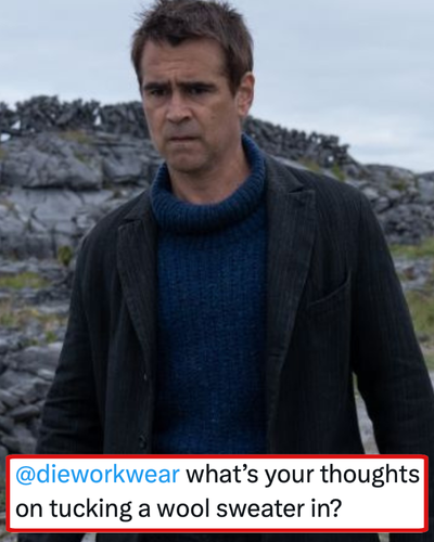 This fashion guru’s response to a question about tucked in wool sweaters is a salutary (and very funny) lesson for the ages