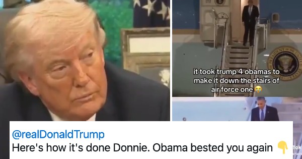 This brutal video comparing Obama's and Trump's speed disembarking Air Force One will definitely drive Trump crazy and absolutely shouldn't be shared widely