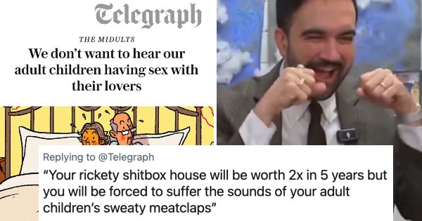 Boomers wrote to the ‘Telegraph’ saying they can hear their adult children having sex with people since they moved back in, and there’s very little sympathy for their plight