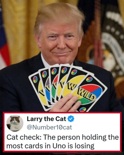 Donald Trump shared a meme of himself ‘holding all the cards’, and the world explained the rules of Uno – 19 scathing owns