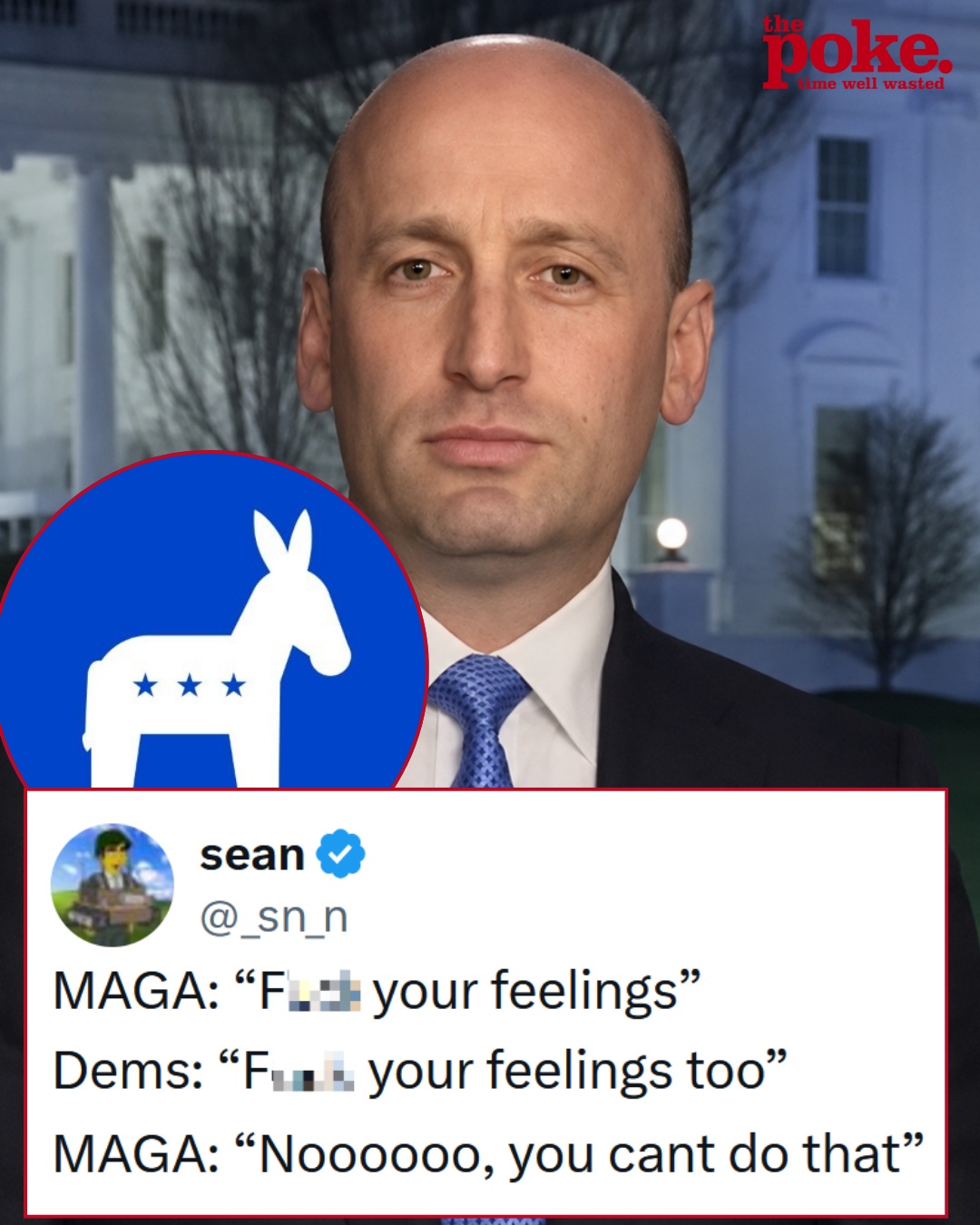 Maga lost it over the Democrats' very NSFW comeback to Stephen Miller's transphobic trolling, and there's not enough irony in the world