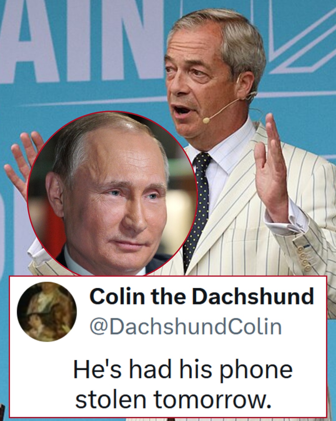 Labour's chair has given Nigel Farage one day to report the alleged Moscow phone hack to the police, or she'll do it herself – Grab the popcorn!