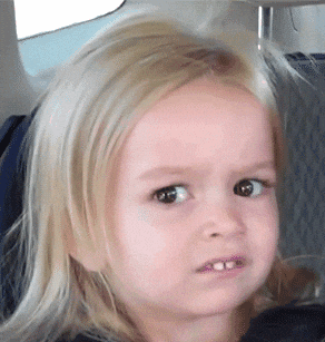 A little blonde girl doing a confused look to camera
