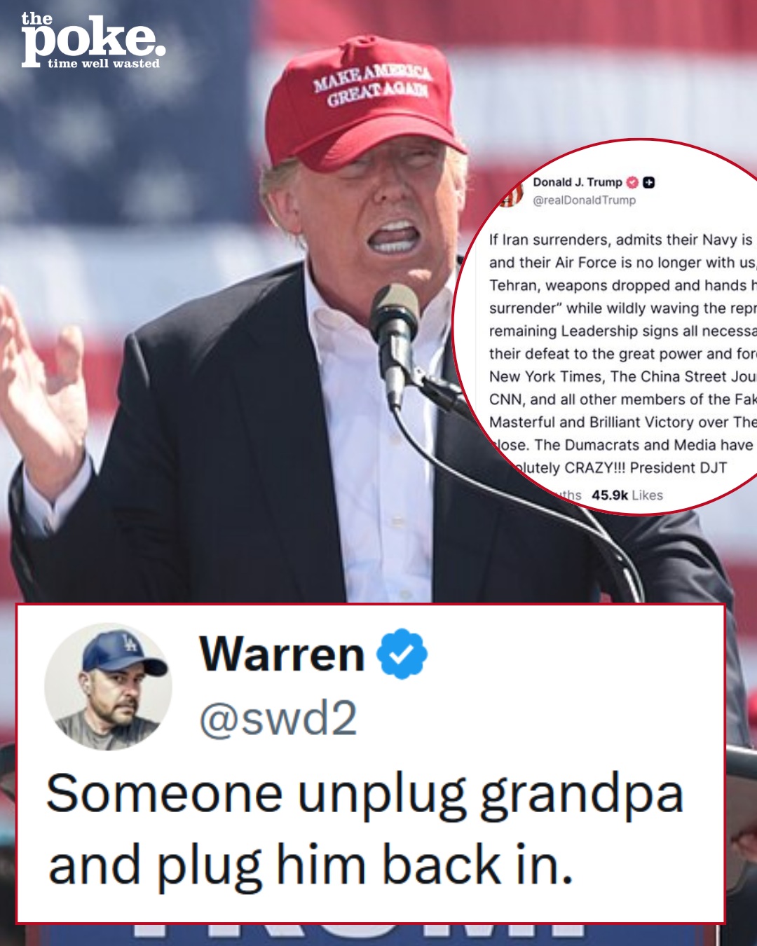 Donald Trump posted the exact same unhinged rant 8 days apart on Truth Social, in case you were wondering how real his cognitive test results are