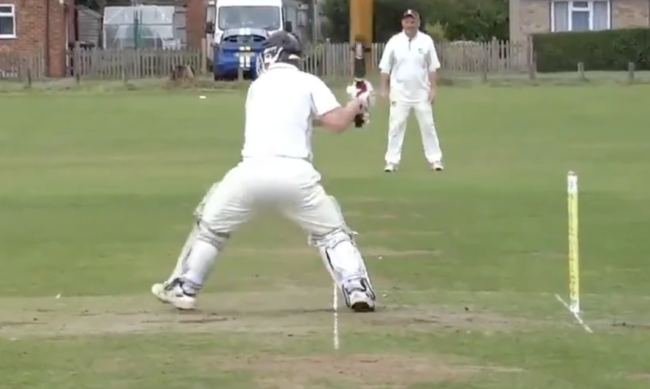 You don’t have to be a cricket fan to enjoy this wonderfully slapstick clip from a village cricket match