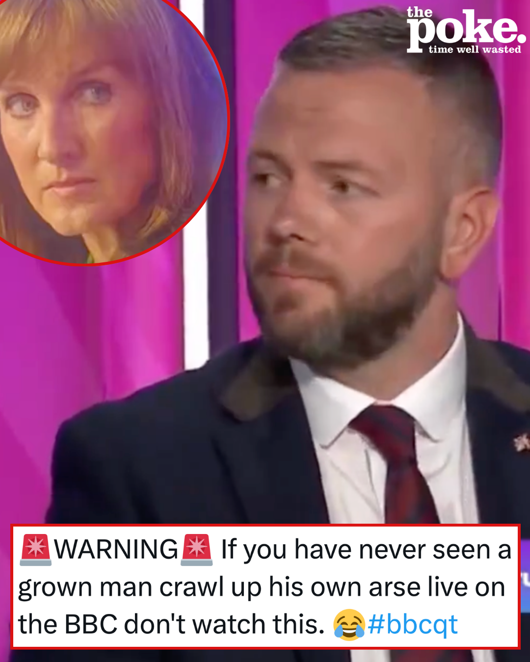 Reform UK’s wannabe MP being shamed with his own outrageously sexist words on Question Time was a magnificently entertaining match
