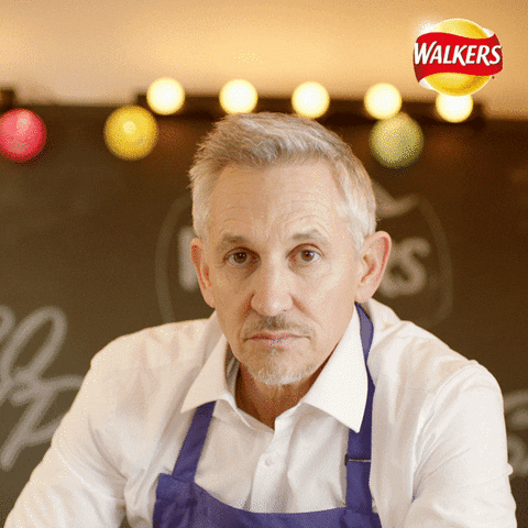 Gary Lineker doing a 'meh' face.