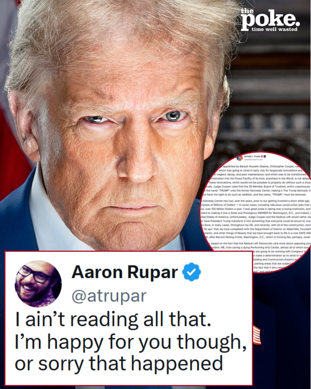 A judge ordered Donald Trump to take his name off the Kennedy Center, and triggered an unhinged Truth Social rant of epic proportions – 24 schadenfreude-coated reactions