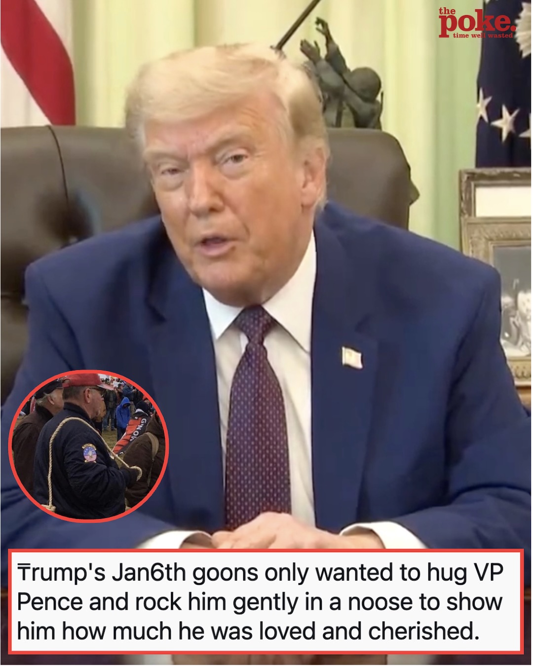 Donald Trump said the January 6th rioters who stormed the Capitol were there out of love and got an awful lot of hate in the replies