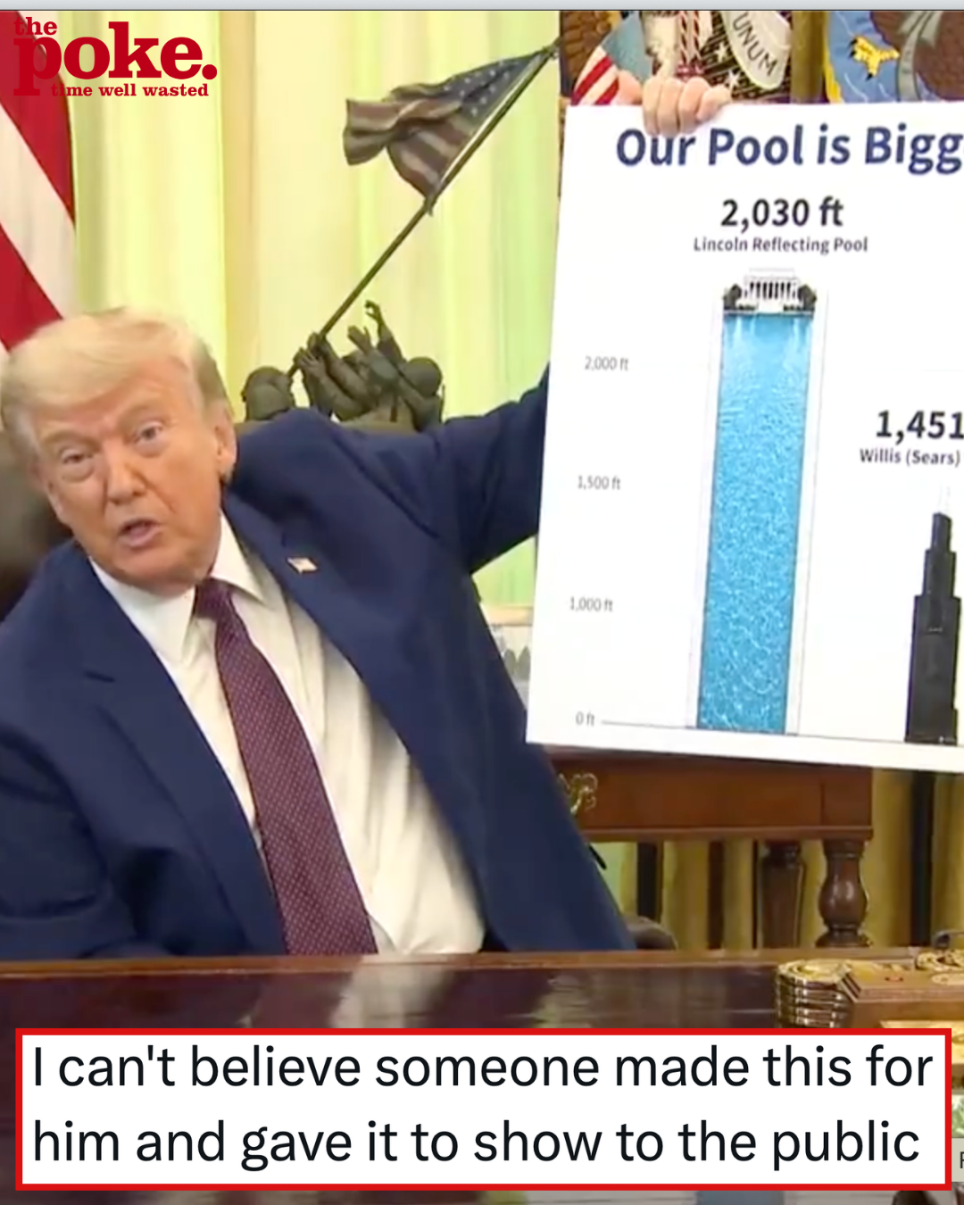 Donald Trump’s been boasting about the size of his Reflecting Pool and see if you spot his comedy schoolboy error – 15 crushing comebacks