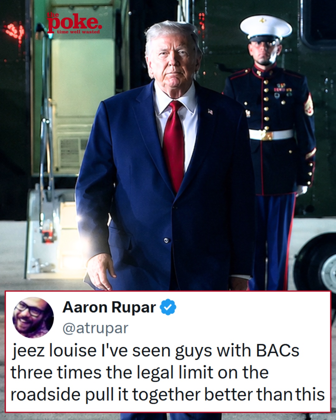 Donald Trump’s wobbly stagger from Air Force One r