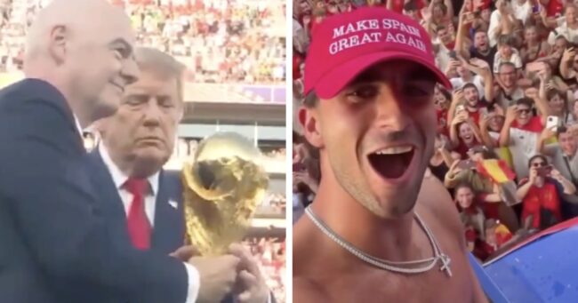 Magas bigged up this Spanish World Cup hero for wearing a Trump-style hat but the joke was surely on them and it made it even funnier