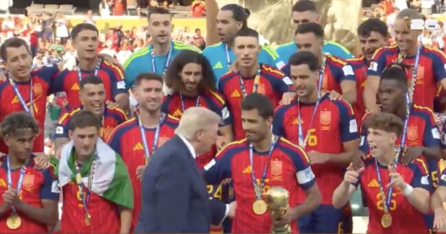 Turns out Radiohead’s Creep is the perfect soundtrack to Donald Trump trying to muscle in on Spain’s World Cup win and people loved it
