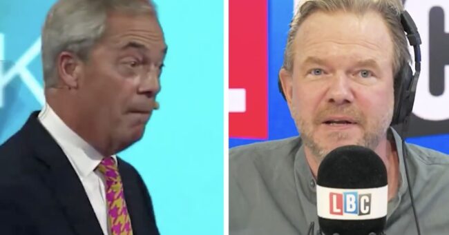 James O’Brien pointed out how Nigel Farage is laughing at his own supporters and these proud patriots didn’t see the funny side