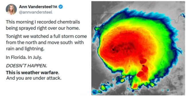 This right-wing American’s tenuous grasp of US weather systems remains up there in the conspiracy theory Hall of Fame