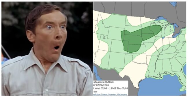 An unfortunately shaped weather pattern formed across the US, and the New York Post whipped out their juvenile puns
