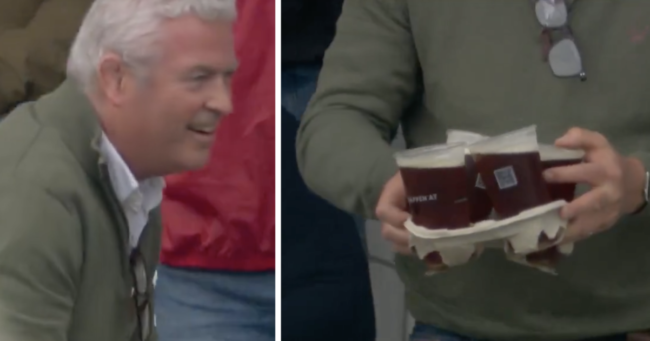 The Yorkshire crowd’s reaction to this fella dropping his beers at the cricket is simply peak Britain