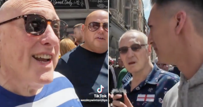 This protestor longing misty-eyed for ‘old England’ was asked what they missed most and his answer had people hollering into next year