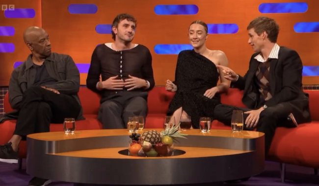 Saoirse Ronan’s stone cold takedown of her all-male fellow guests on Graham Norton just went viral again and it’s never short of magnificent